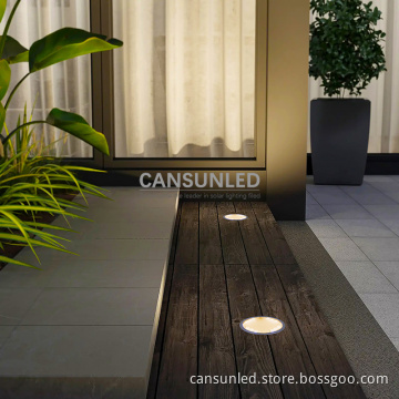 12W LED Outdoor Waterproof Solar Powered In-Ground Garden Light for Garage and Pathway
